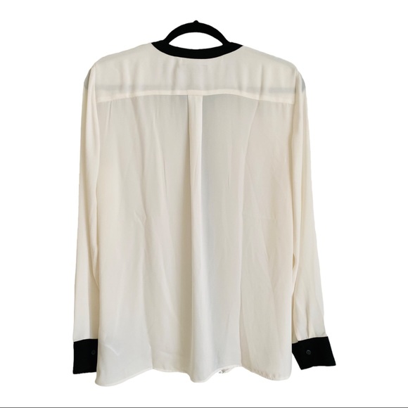 Banana Republic Ribbon blouse. Black and off-white. Size M. New w/tags. - Picture 2 of 10